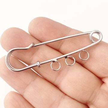 BRŞ-09 Rodyum Kaplama Kaynaklı Model 6 cm İskoç İğnesi