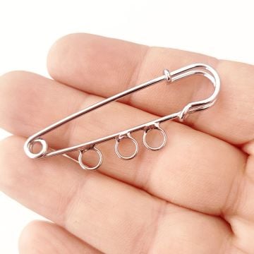 BRŞ-10 Rodyum Kaplama Kaynaklı Model 5 cm İskoç İğnesi