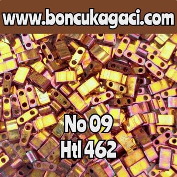 NO:09 Miyuki Half-Tila , Half Tila Boncuk HTL-462  yanar döner altın  5 gr