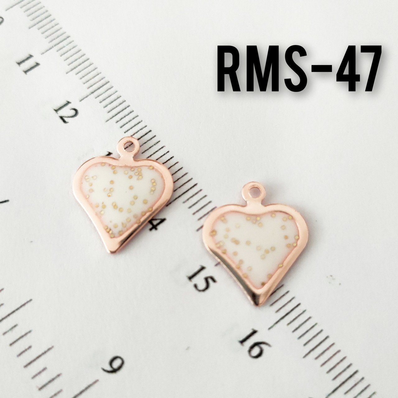 RMS-47 Rose Kaplama Simli Mineli Kalp
