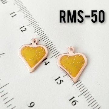 RMS-50 Rose Kaplama Simli Mineli Kalp