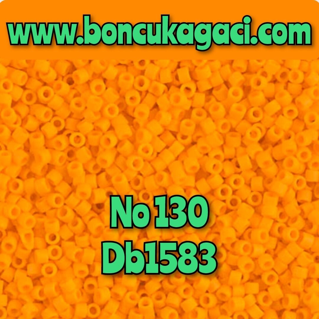 NO:130 Miyuki Delica , Miyuki Boncuk 11/0 DB1583 mat turuncu