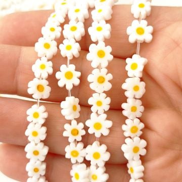 CB-05 Papatya Dizi Cam Boncuk 8*3 mm