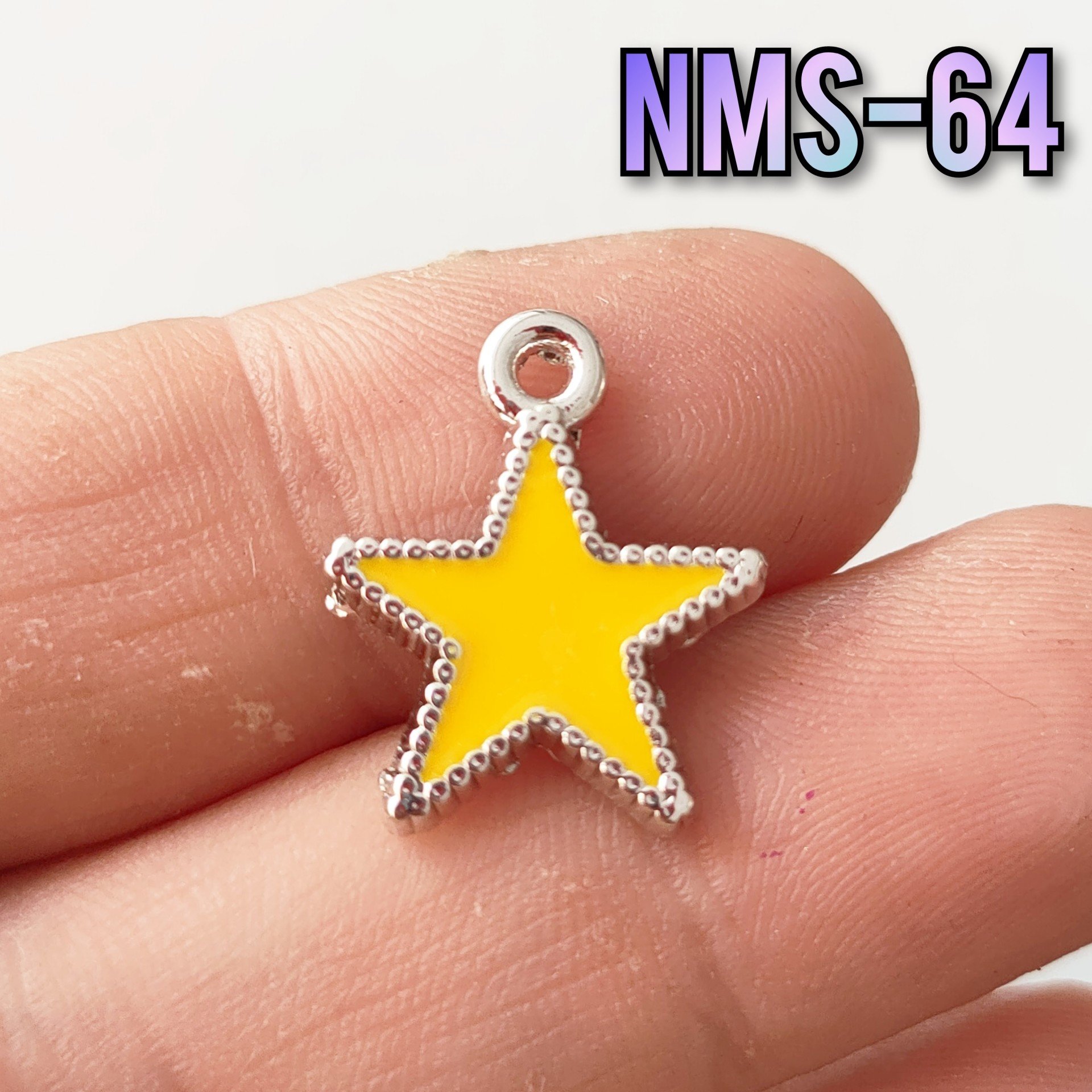 NMS-64 Rodyum Kaplama Sarı Mineli Yıldız Sallantı