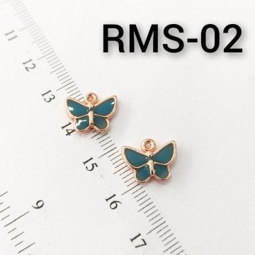 RMS-02 Rose Kaplama Turkuaz Mineli Kelebek