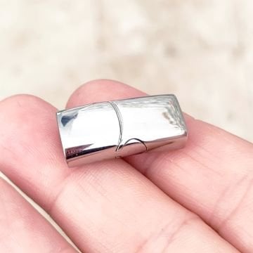 ÇLA-57 A Kalite Gümüş Renk 316L Cerrahi Çelik Mıknatıslı Deri Kapama