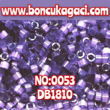 NO:053 Miyuki Delica Boncuk 11/0 DB1810 İçi Boyalı Şeffaf Mor