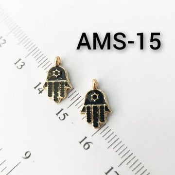 AMS-015 Altın Kaplama Siyah Mineli Fatmana Eli