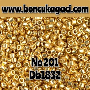 NO:201 Miyuki Delica Boncuk 11/0 DB1832 Açık Altın Duracoat