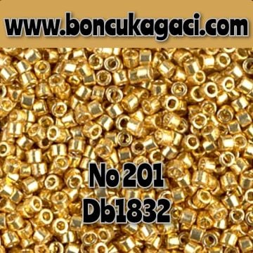 NO:201 Miyuki Delica Boncuk 11/0 DB1832 Açık Altın Duracoat Galvaniz Kaplama