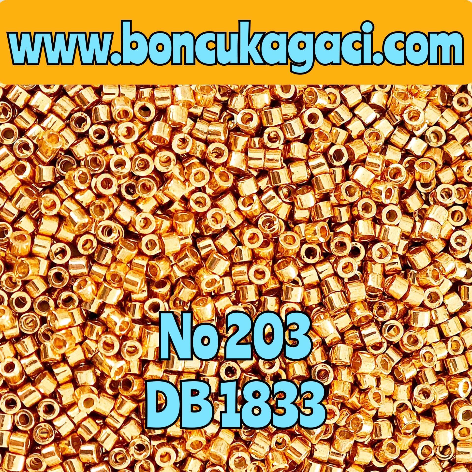 NO:203 Miyuki Delica Boncuk 11/0 DB1833 Dayanıklı Galvaniz Kaplama Koyu Altın Rengi