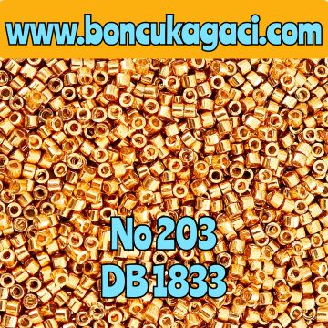 NO:203 Miyuki Delica Boncuk 11/0 DB1833 Dayanıklı Galvaniz Kaplama Koyu Altın Rengi