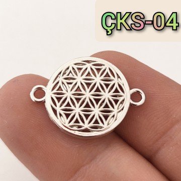 ÇKS-04 Rodyum Kaplama Yaşam Çiçeği 17 mm