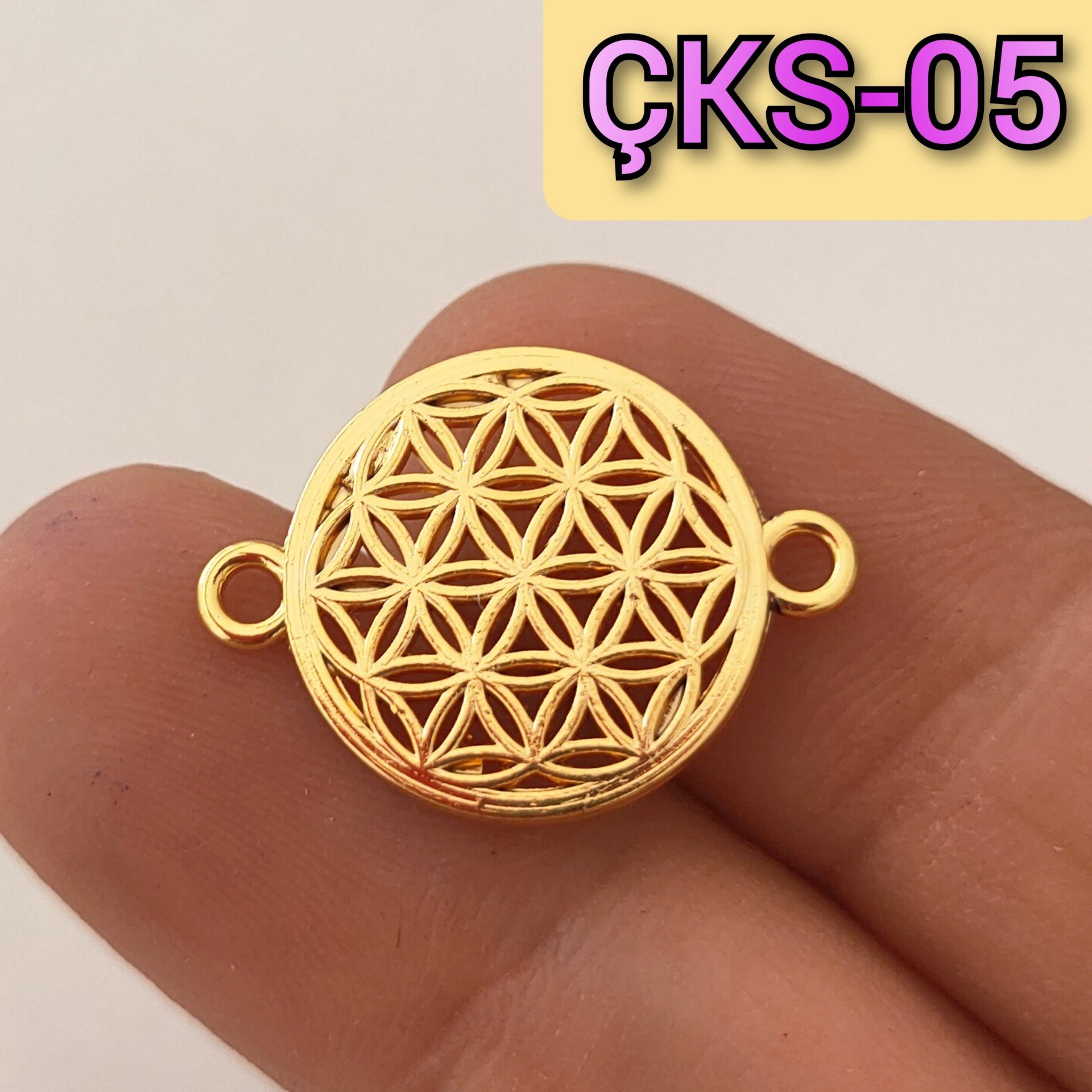 ÇKS-05 Altın Kaplama Yaşam Çiçeği 17 mm