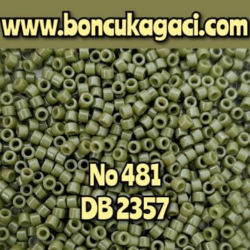 NO:481 Miyuki Delica , Miyuki Boncuk 11/0 DB2357 Dayanıklı Boya Asker Yeşil