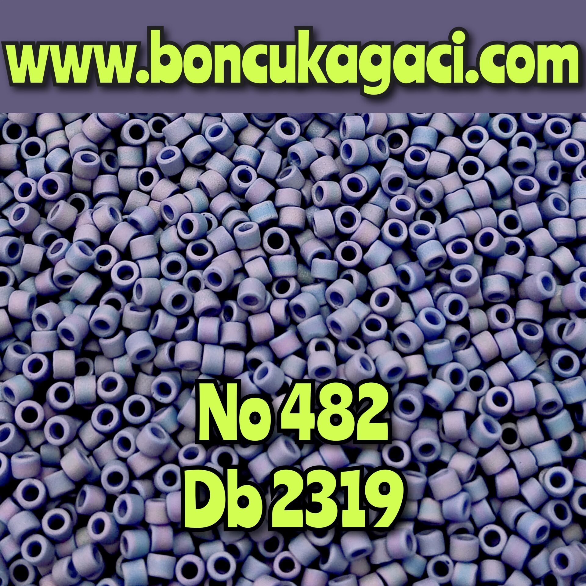 NO:482 Miyuki Delica Boncuk 11/0 DB2319 Opak Mat Yanardöner Mor