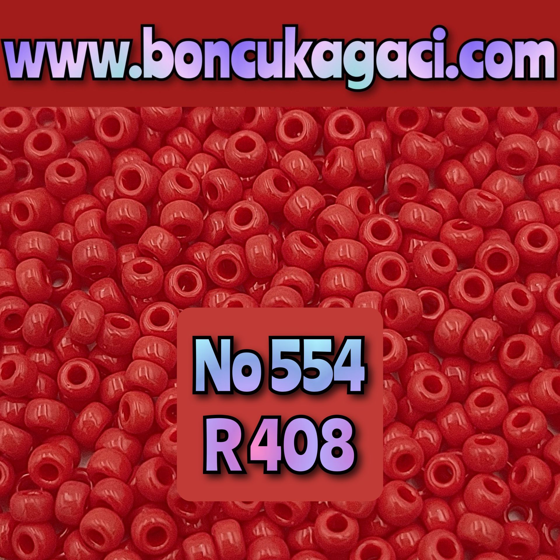 Miyuki Kum Boncuk , Miyuki Round Boncuk 11/0 No:554 R408 Opak Bayrak Kırmızı 10 gr