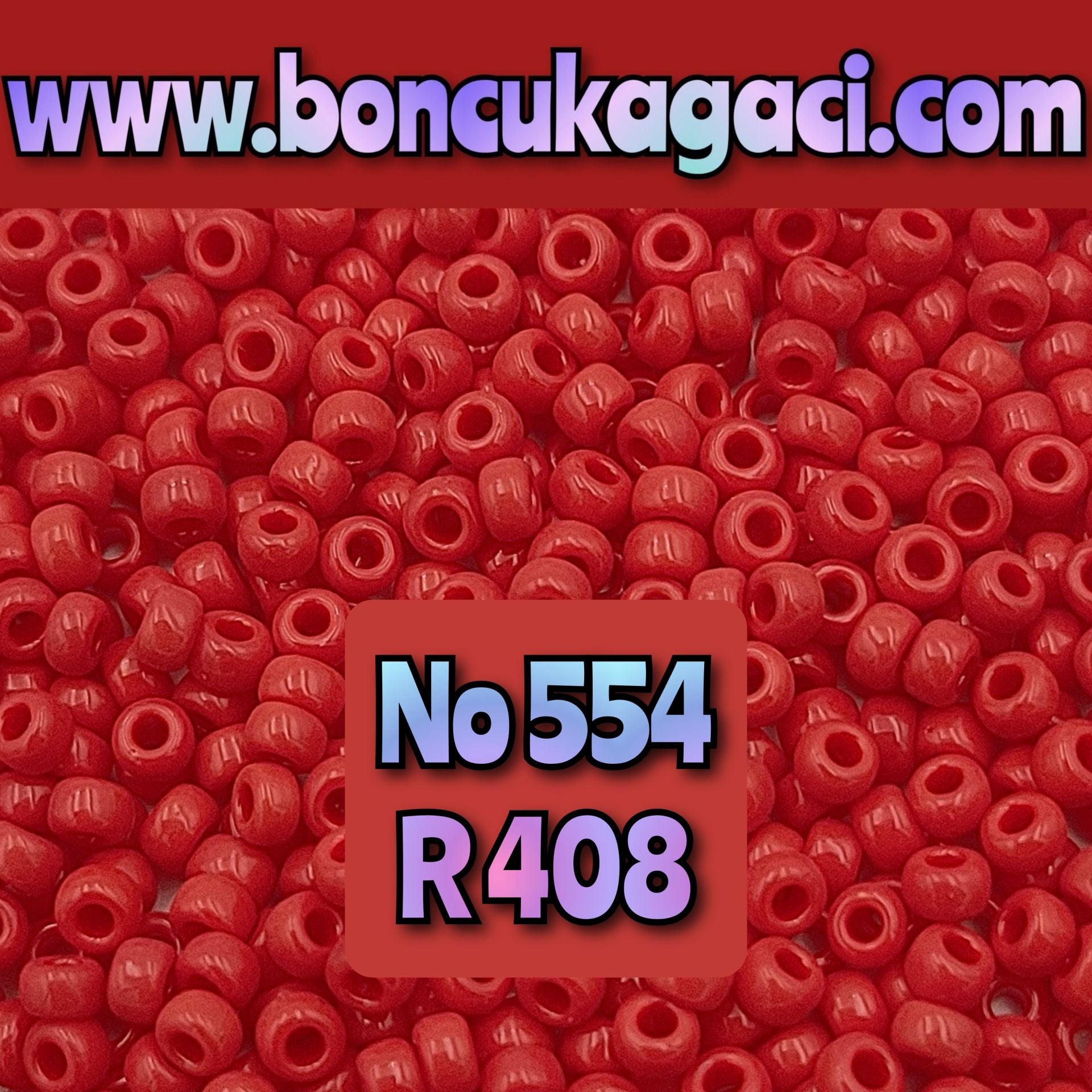 Miyuki Kum Boncuk , Miyuki Round Boncuk 11/0 No:554 R408 Opak Bayrak Kırmızı 10 gr