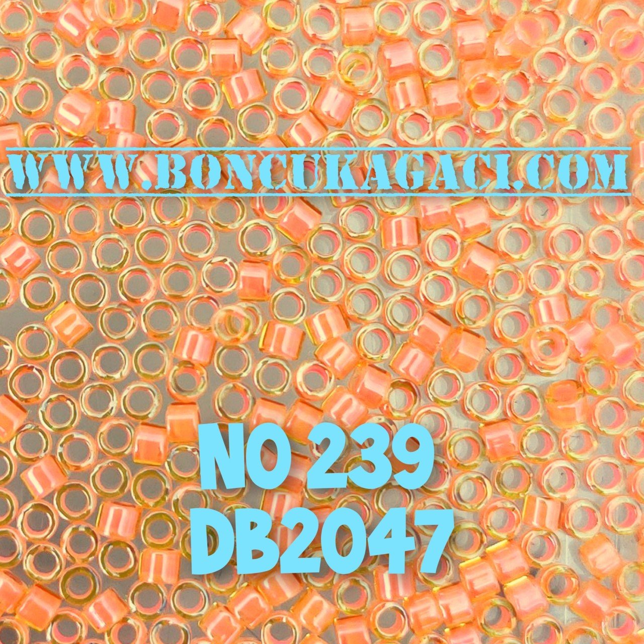 NO:239 Miyuki Delica , Miyuki Boncuk 11/0 DB2047 fosforlu turuncu