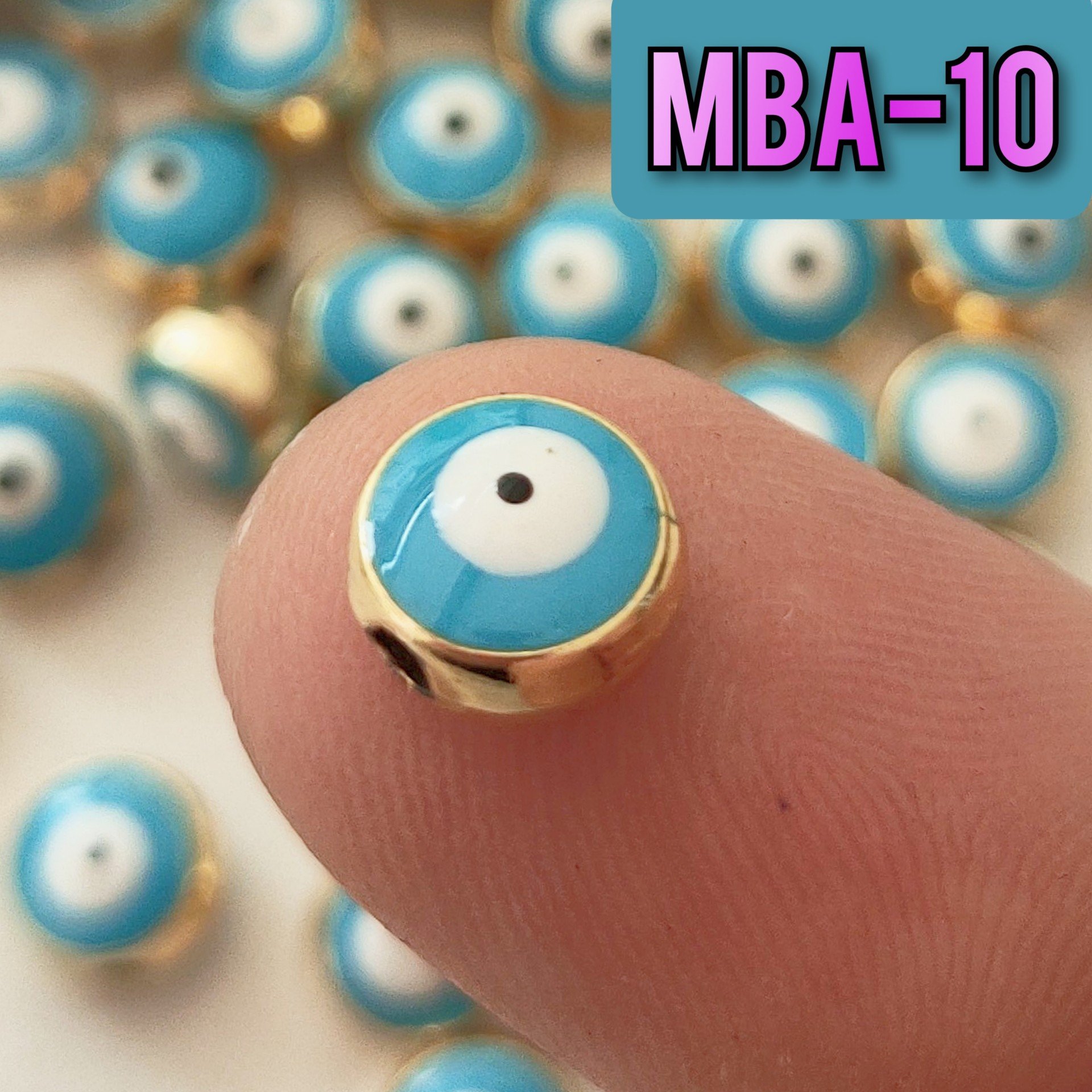 MBA-10 Altın Kaplama  Turkuaz Mineli Ara Aparat 8 mm