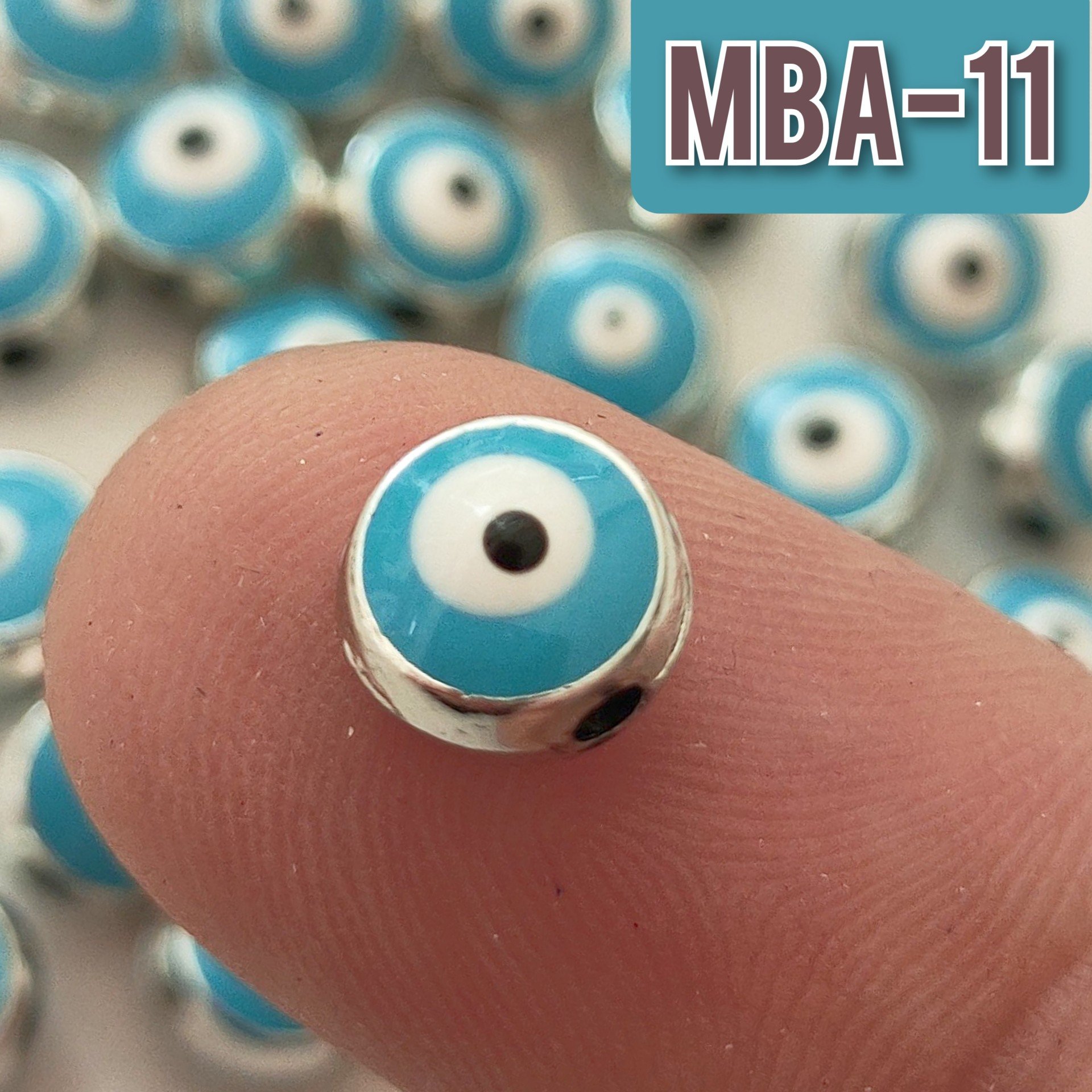 MBA-11 Rodyum Kaplama Turkuaz Mineli Ara Aparat 8 mm