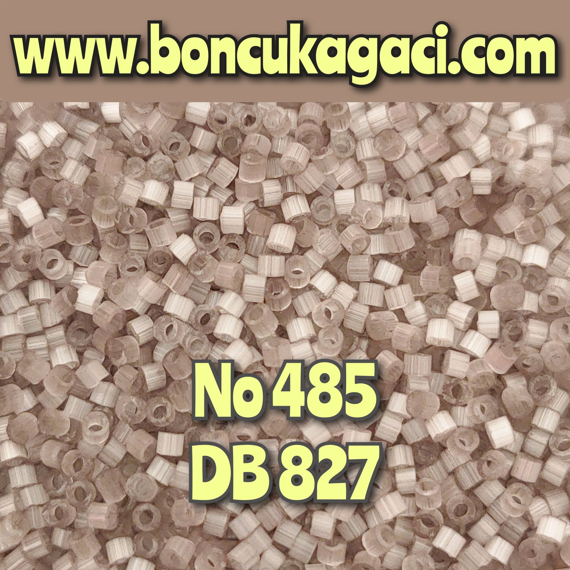 NO:485 Miyuki Delica Boncuk 11/0 DB827 İpek Saten Gri-Kahve