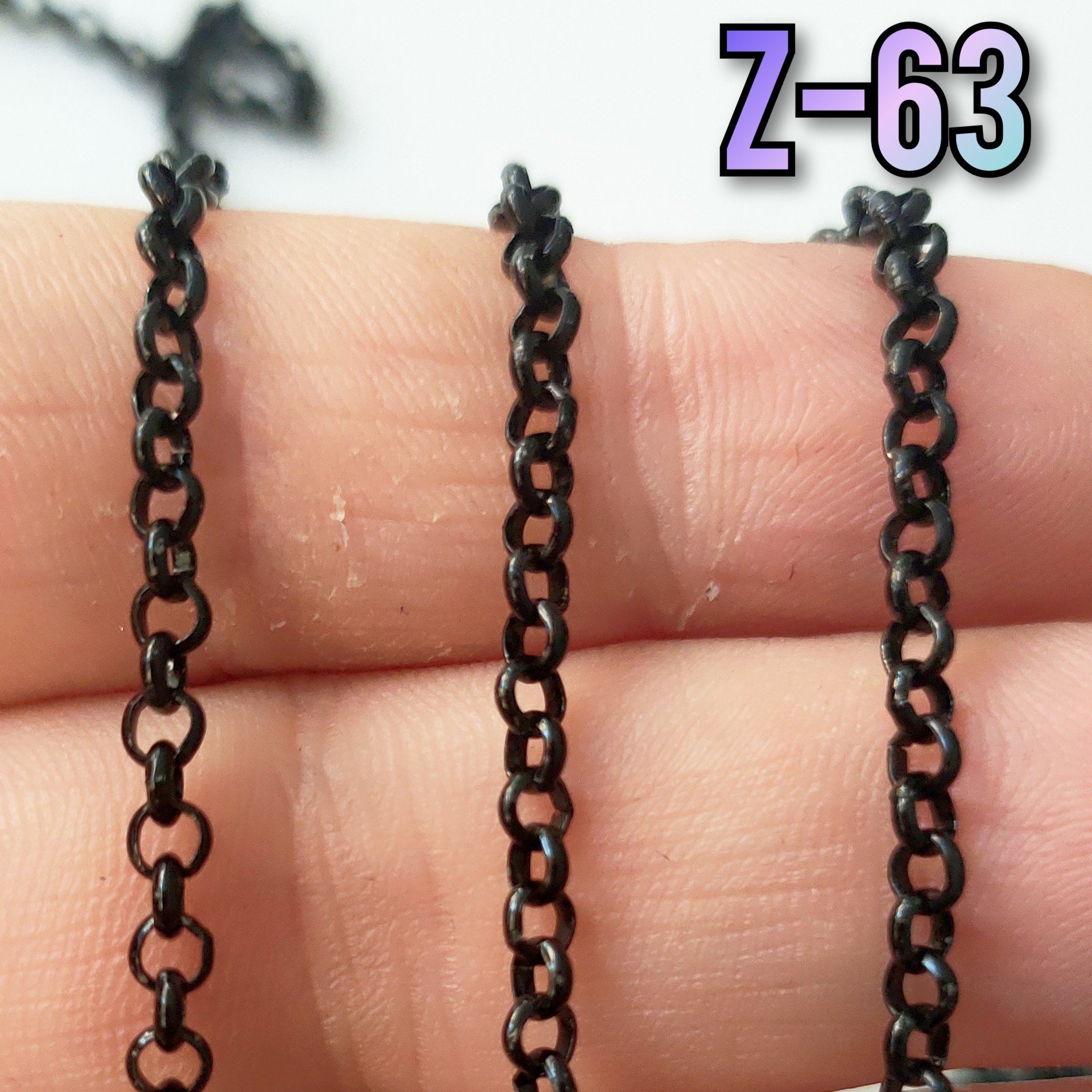 No : 063 Siyah Renk Doç Zincir 3 mm