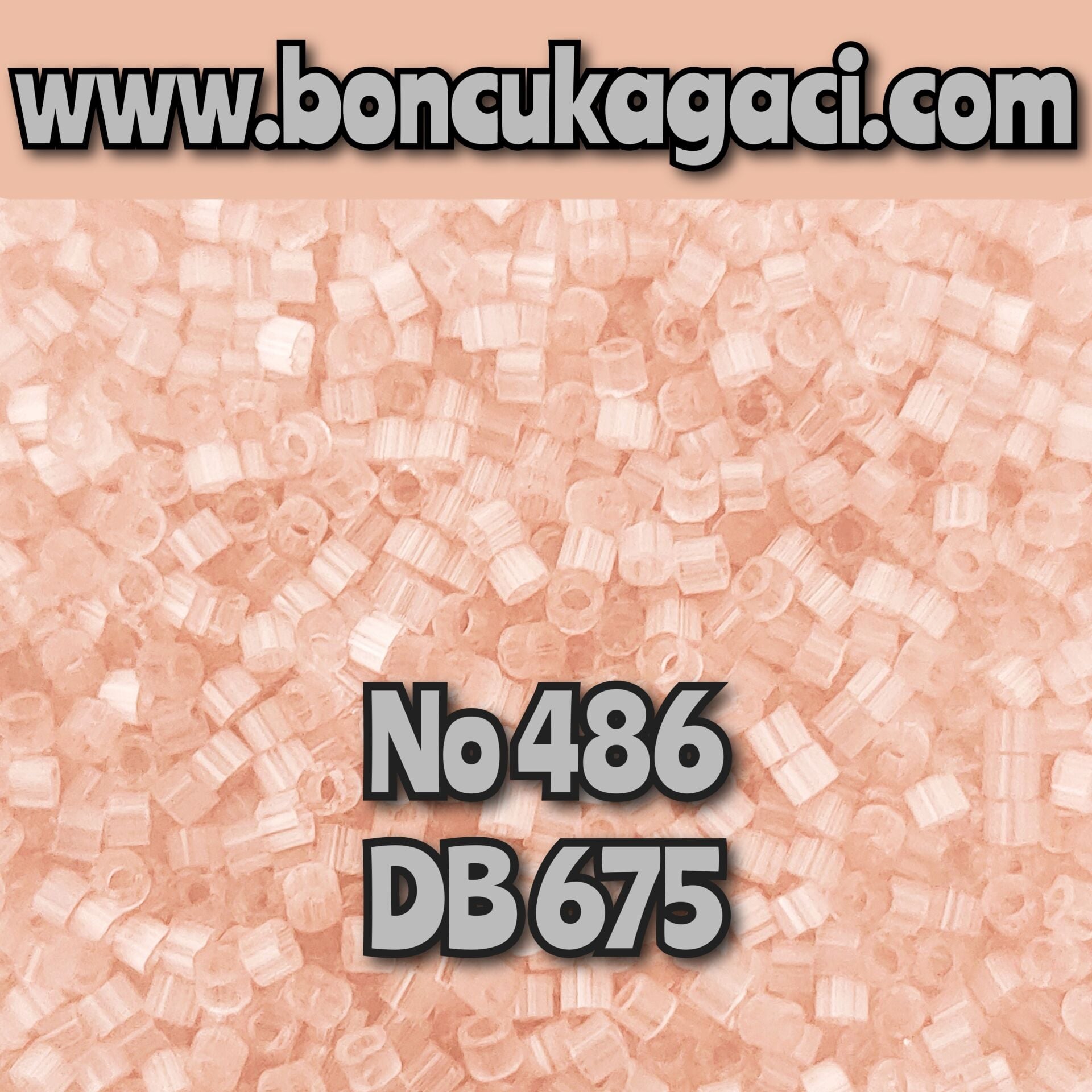 NO:486 Miyuki Delica Boncuk 11/0 DB675 İpek Saten Solgun Pembe