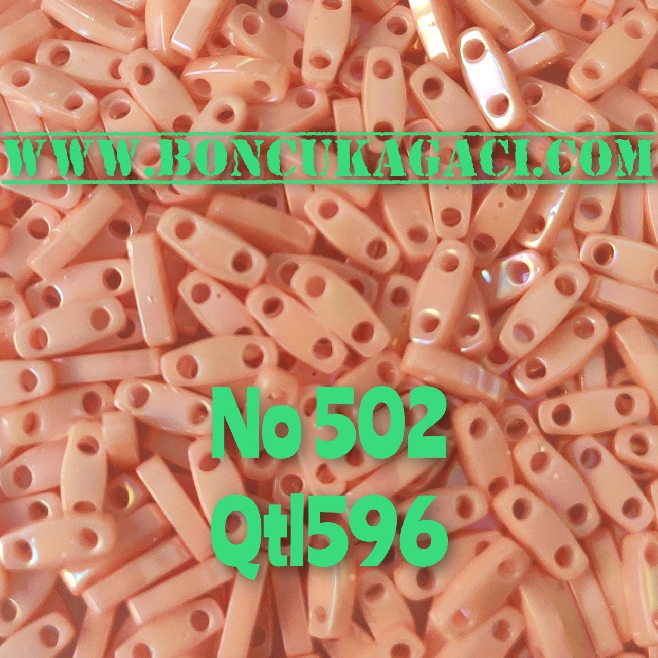 No: 502 Miyuki Quarter Tila , Çeyrek Tila Boncuk QTL596 Rainbow Somon Pembe 5 gr