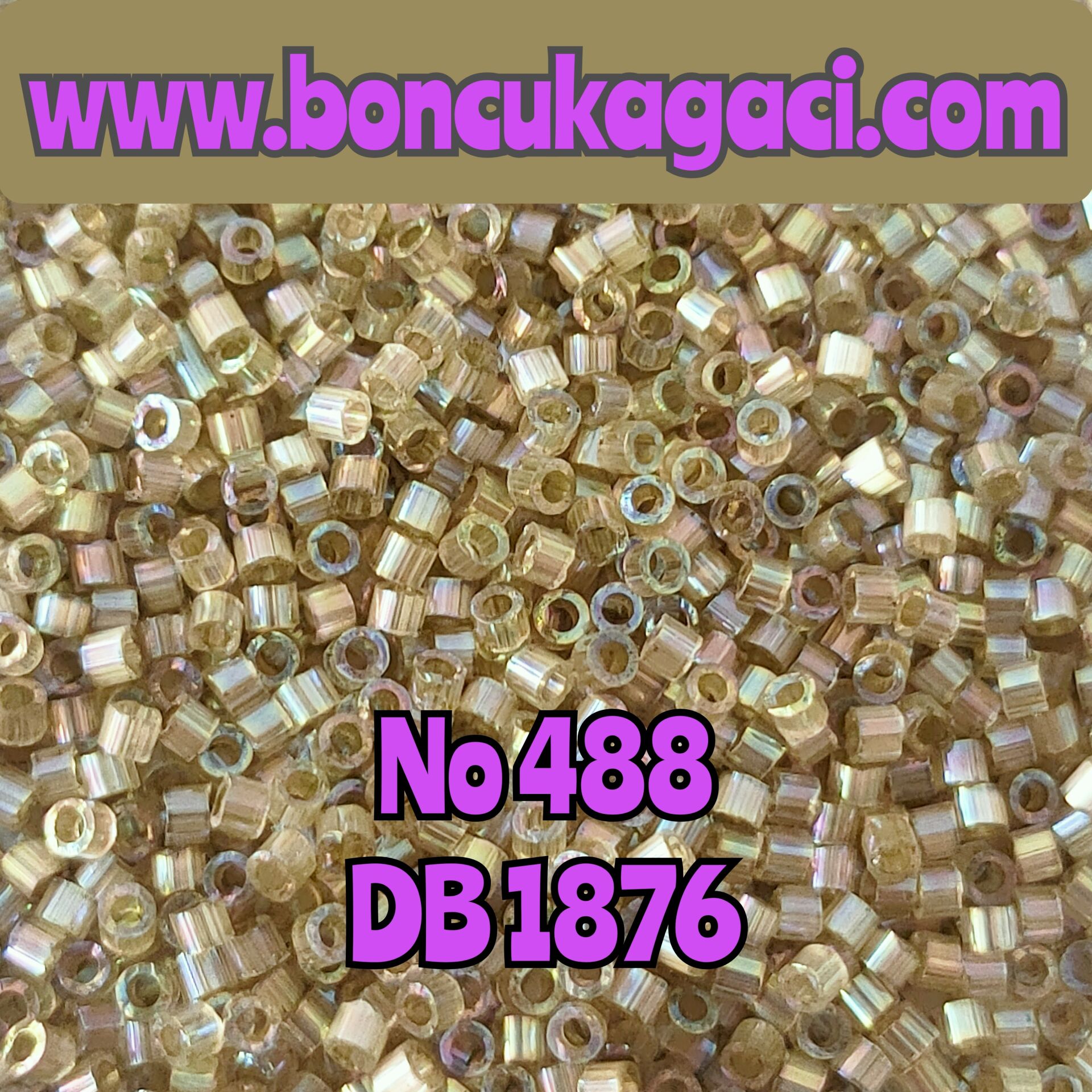 NO:488 Miyuki Delica Boncuk 11/0 DB1876 İpek Saten Boyalı Yanardöner Kaktüs Yeşil