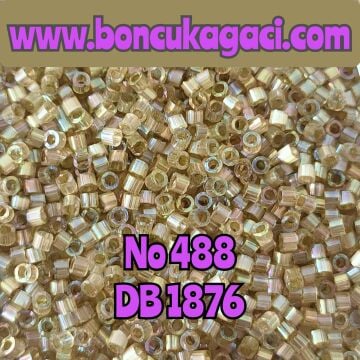 NO:488 Miyuki Delica Boncuk 11/0 DB1876 İpek Saten Boyalı Yanardöner Kaktüs Yeşil