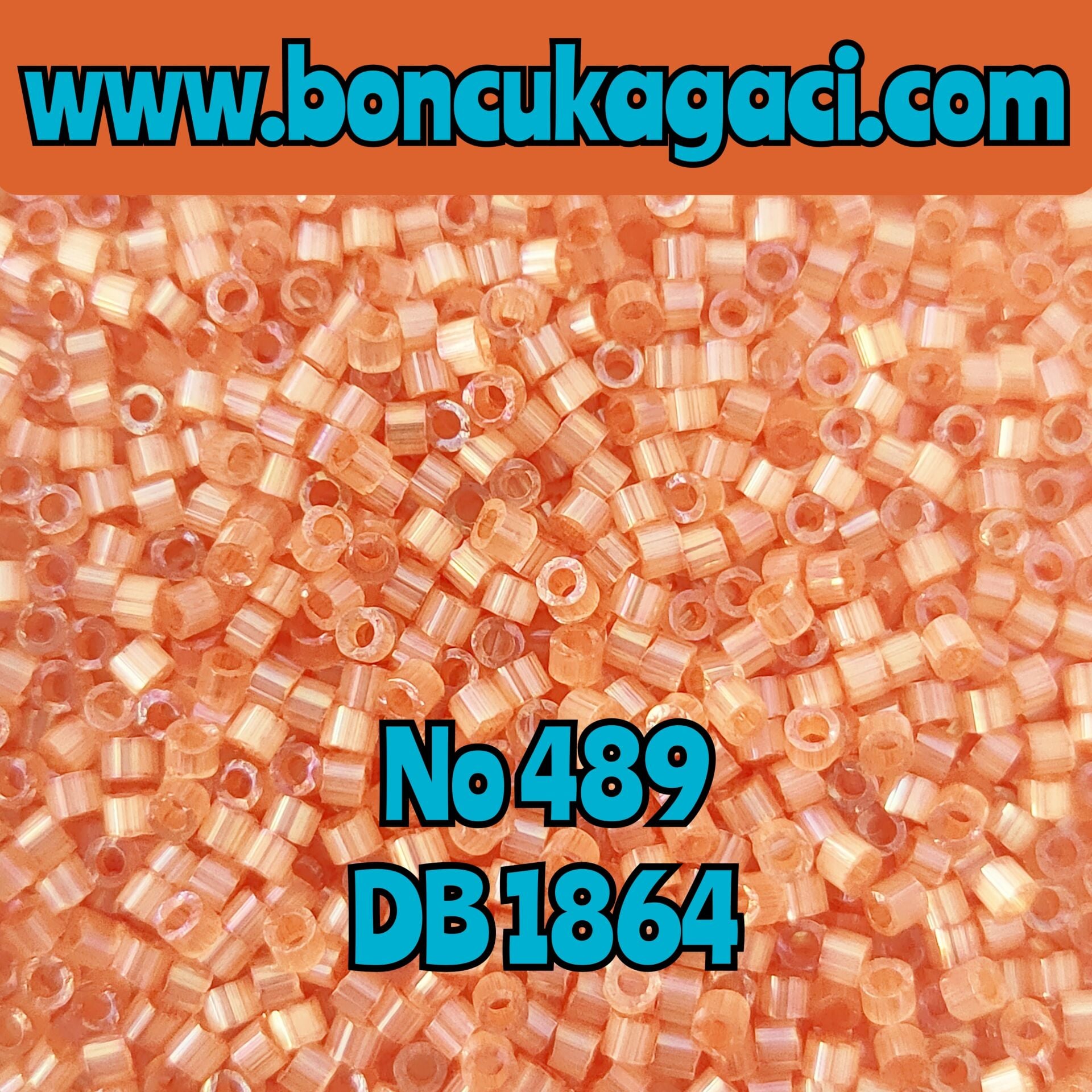 NO:489 Miyuki Delica Boncuk 11/0 DB1864 İpek Saten Boyalı Topaz Turuncu