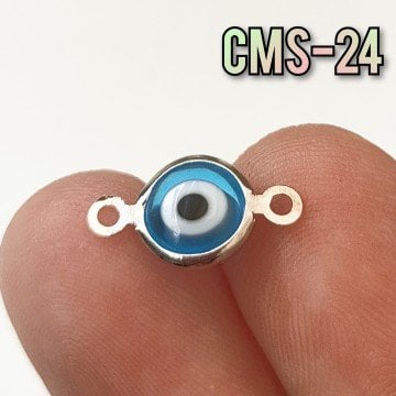 CMS-24 Gümüş Renk Mineli Cam Nazar Sallantı