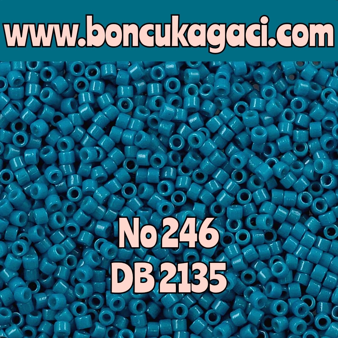 NO:246 Miyuki Delica , Miyuki Boncuk 11/0 DB2135 Parlak Koyu Turkuaz