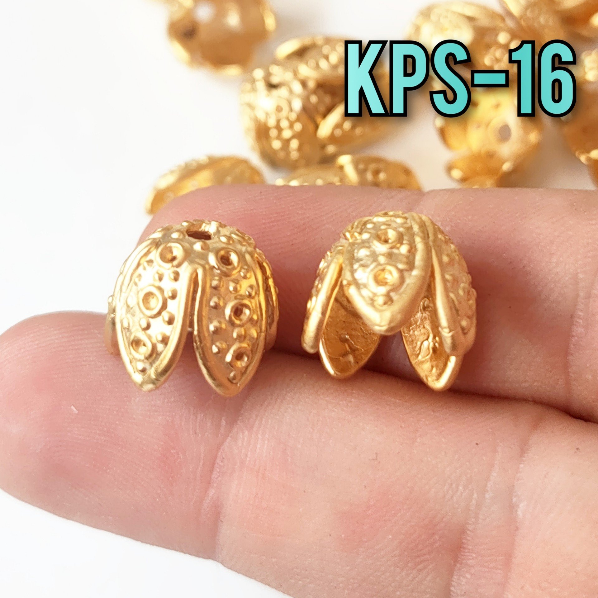 KPS-16 24 Ayar Mat Altın Kaplama Pirinç Huni Kapama 10 mm