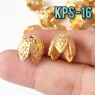 KPS-16 24 Ayar Mat Altın Kaplama Pirinç Huni Kapama 10 mm