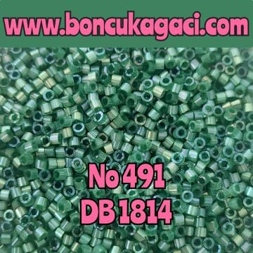 NO:491 Miyuki Delica Boncuk 11/0 DB1814 İpek Saten Boyalı Zümrüt Yeşil