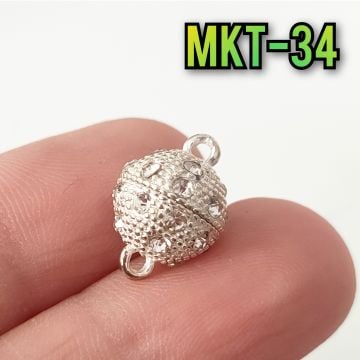 MKT-34 10 mm Açık Gümüş Renk Taşlı Top Mıknatıs
