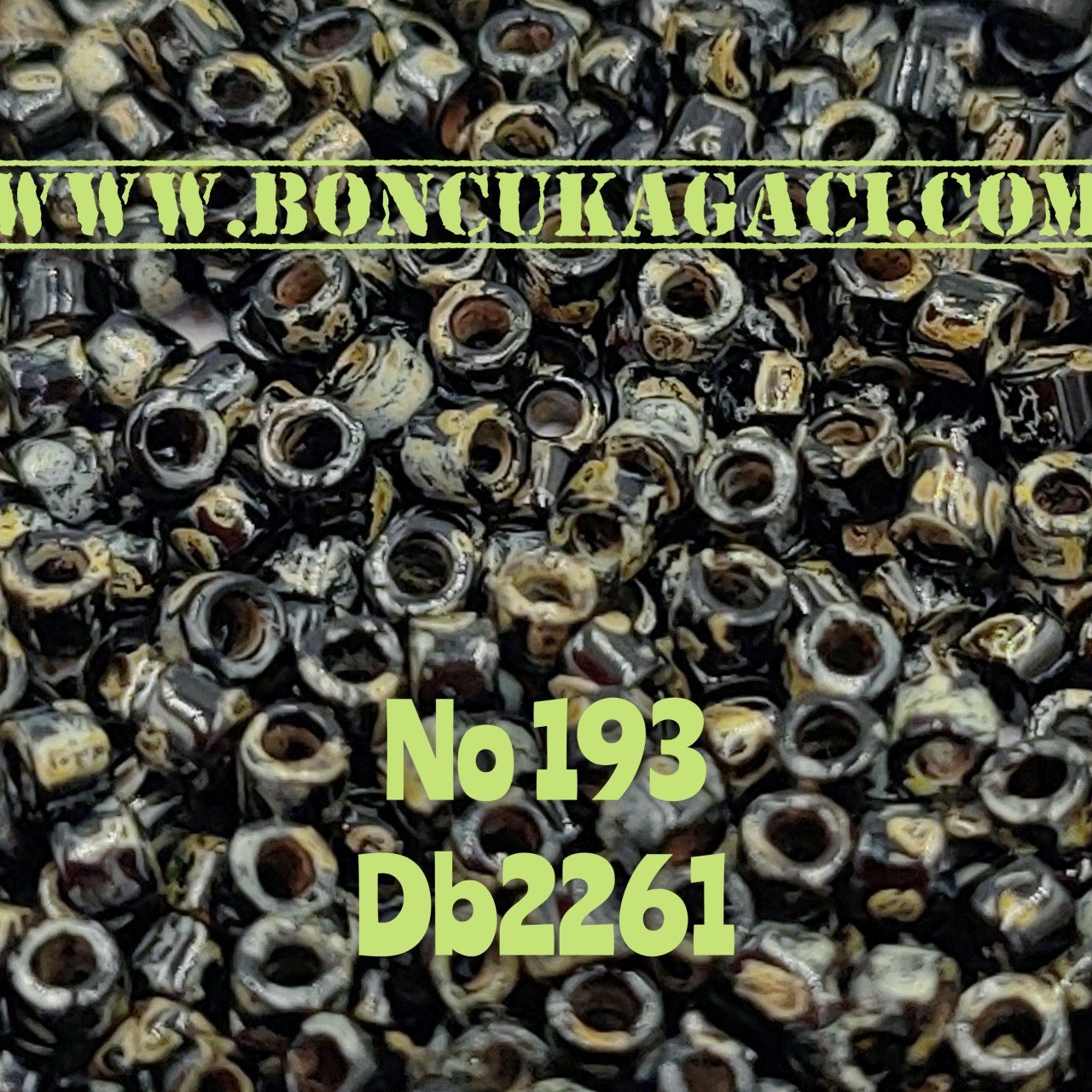NO:193 Miyuki Delica , Miyuki Boncuk 11/0 DB2261  siyah picasso