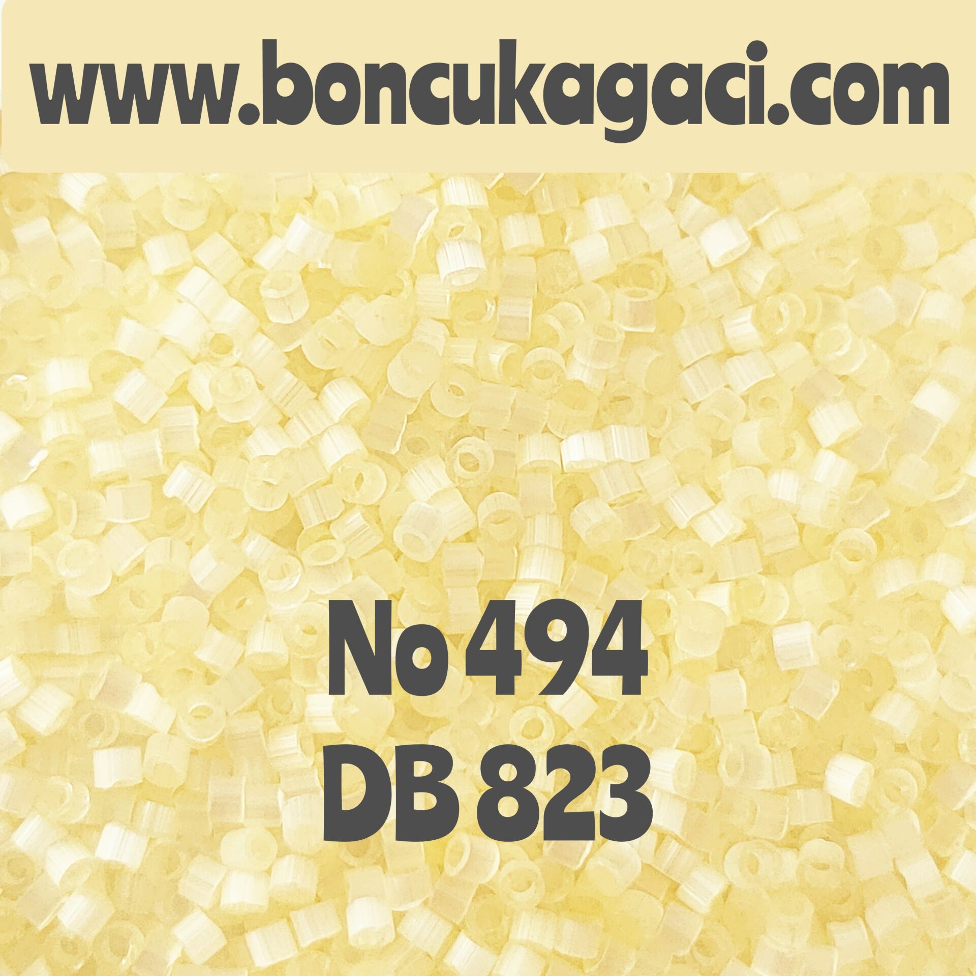 NO:494 Miyuki Delica Boncuk 11/0 DB823 İpek Saten Limonata Sarı
