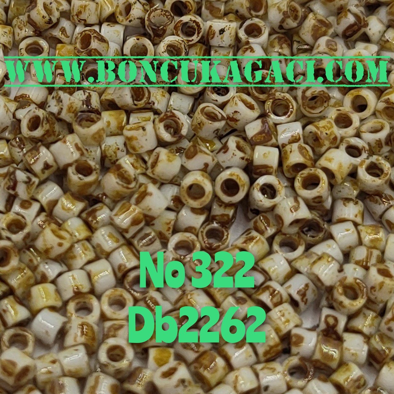NO:322 Miyuki Delica , Miyuki Boncuk 11/0 DB2262  picasso krem