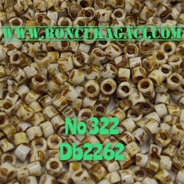 NO:322 Miyuki Delica , Miyuki Boncuk 11/0 DB2262  picasso krem