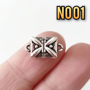 No: 01 - Tek Halkalı Gümüş Renk Dikdörtgen Mıknatıs