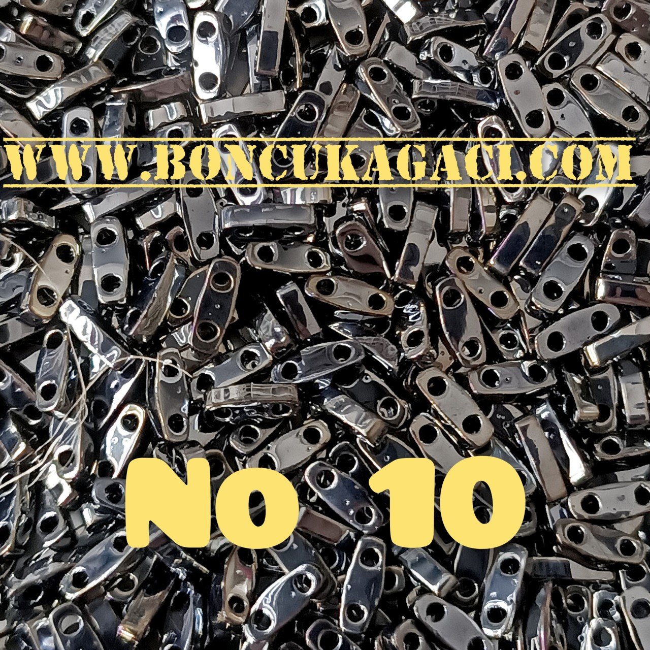 No: 10 Miyuki Quarter Tila , Çeyrek Tila Boncuk QTL464 Parlak Hareli Antrasit 5 gr