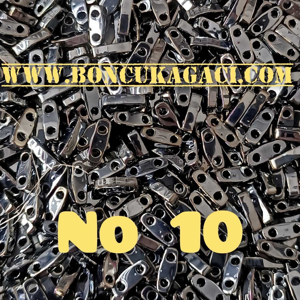No: 10 Miyuki Quarter Tila , Çeyrek Tila Boncuk QTL464 Parlak Hareli Antrasit 5 gr