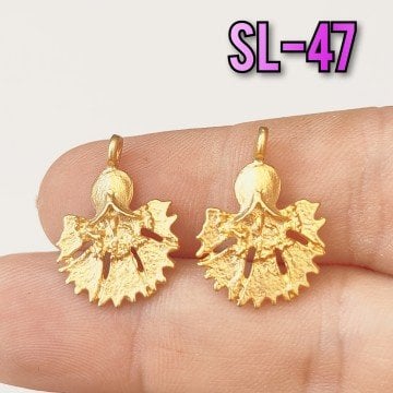 SL-47 24 Ayar Mat Altın Kaplama Yaprak Sallantı
