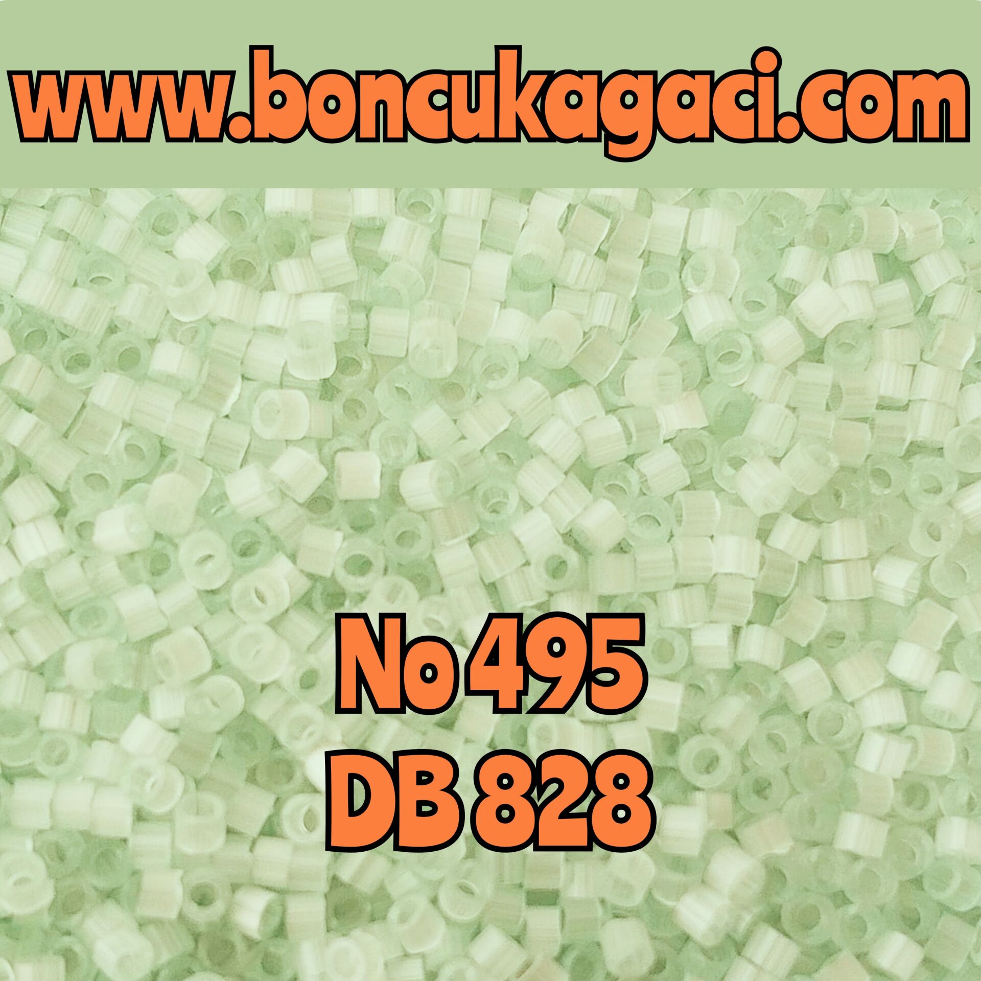 NO:495 Miyuki Delica Boncuk 11/0 DB828 İpek Saten Mint Yeşil