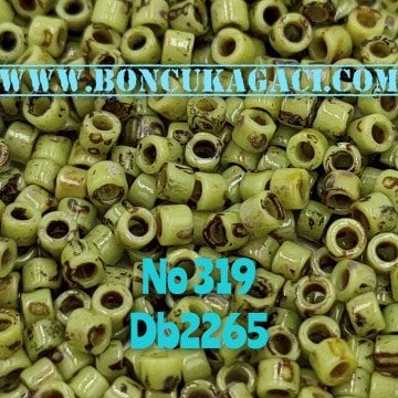 NO:319 Miyuki Delica , Miyuki Boncuk 11/0 DB2265 Picasso Yeşil
