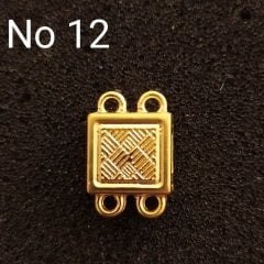 No: 12 - İki Halkalı Altın Renk Dikdörtgen Mıknatıs