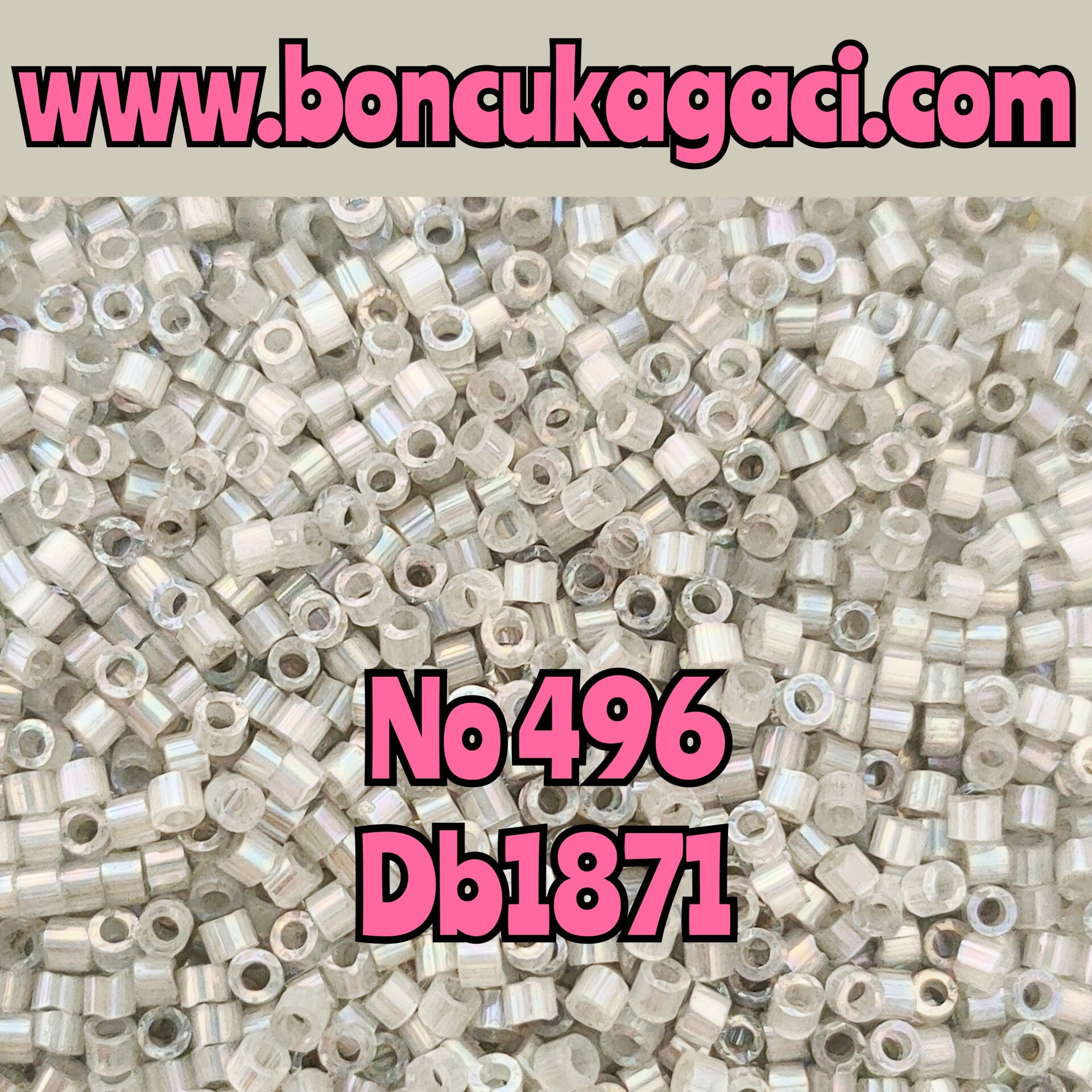 NO:496 Miyuki Delica Boncuk 11/0 DB1871 İpek Saten Boyalı Yanardöner Duman Gri